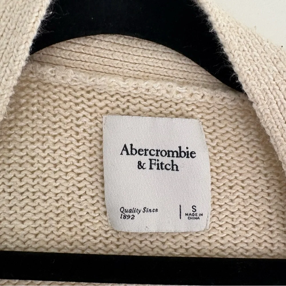 Abercrombie & Fitch Women’s Cream Open-Front Cardigan Sweater - Picture 4 of 6